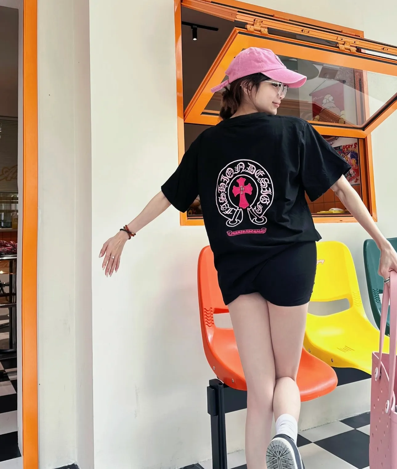 CHROME HEARTS/ CH Pink T